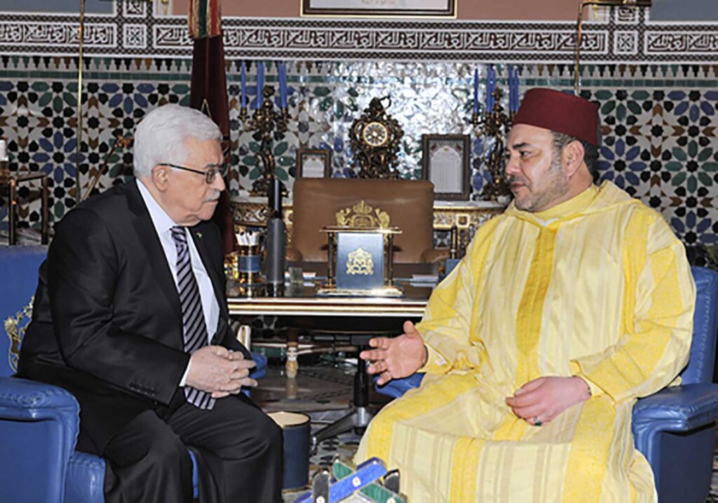 Palestinian President Mahmoud Abbas meeting with Moroccan King Mohammed VI