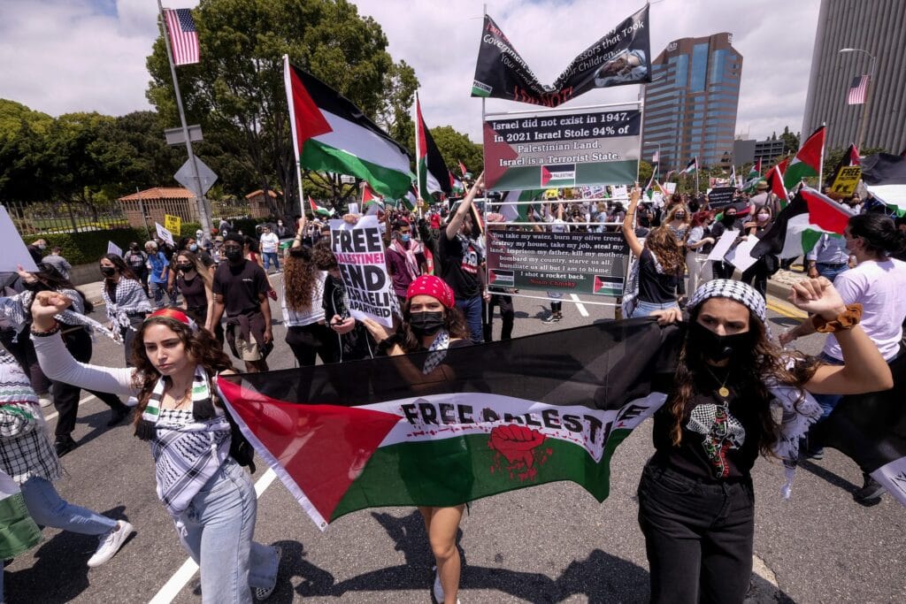 Demonstrators in major US cities decry airstrikes over Gaza