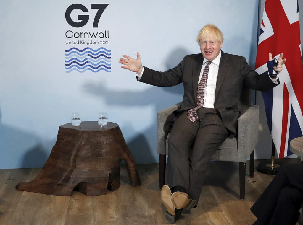 British Prime Minister Boris Johnson gave a strong hint Saturday that the next planned relaxation