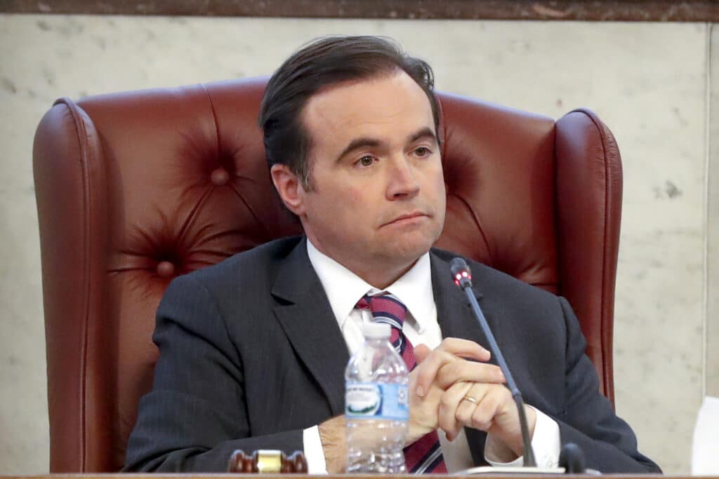 In this March 21, 2018, file photo, Cincinnati Mayor John Cranley listens during a city council meeting