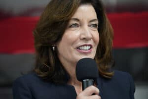 New York Lt. Gov Kathy Hochul speaks at a ribbon cutting ceremony in the Bronx