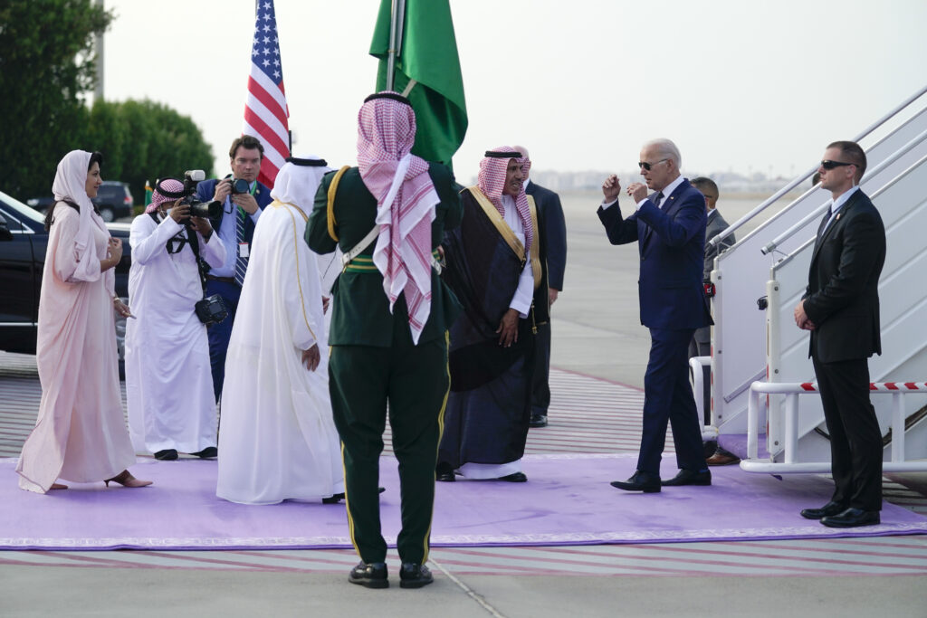 Biden lands in Saudi Arabia to meet king, crown prince