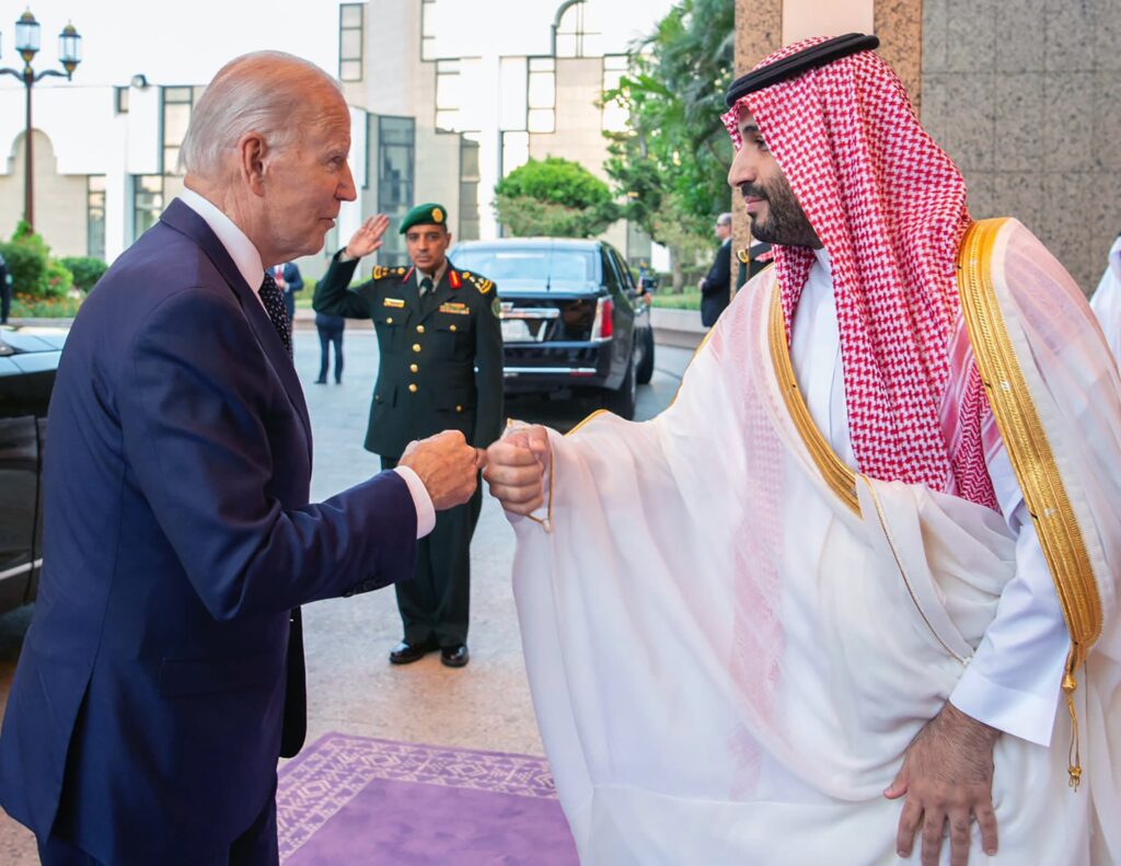 Biden, Saudi crown prince begin big meeting with fist bump