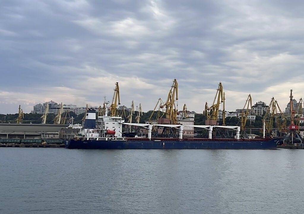 1st ship carrying Ukrainian grain leaves the port of Odesa