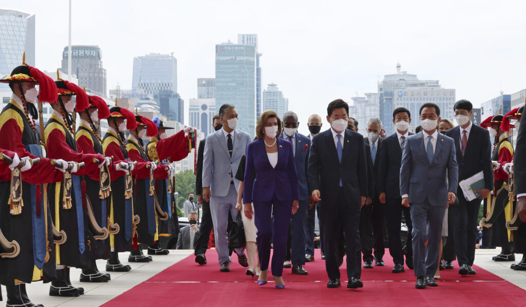 In S. Korea, Pelosi avoids public comments on Taiwan, China