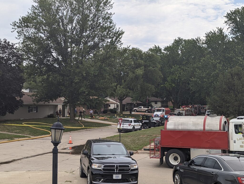 Patrol: 4 found dead in 2 burning homes in Nebraska city