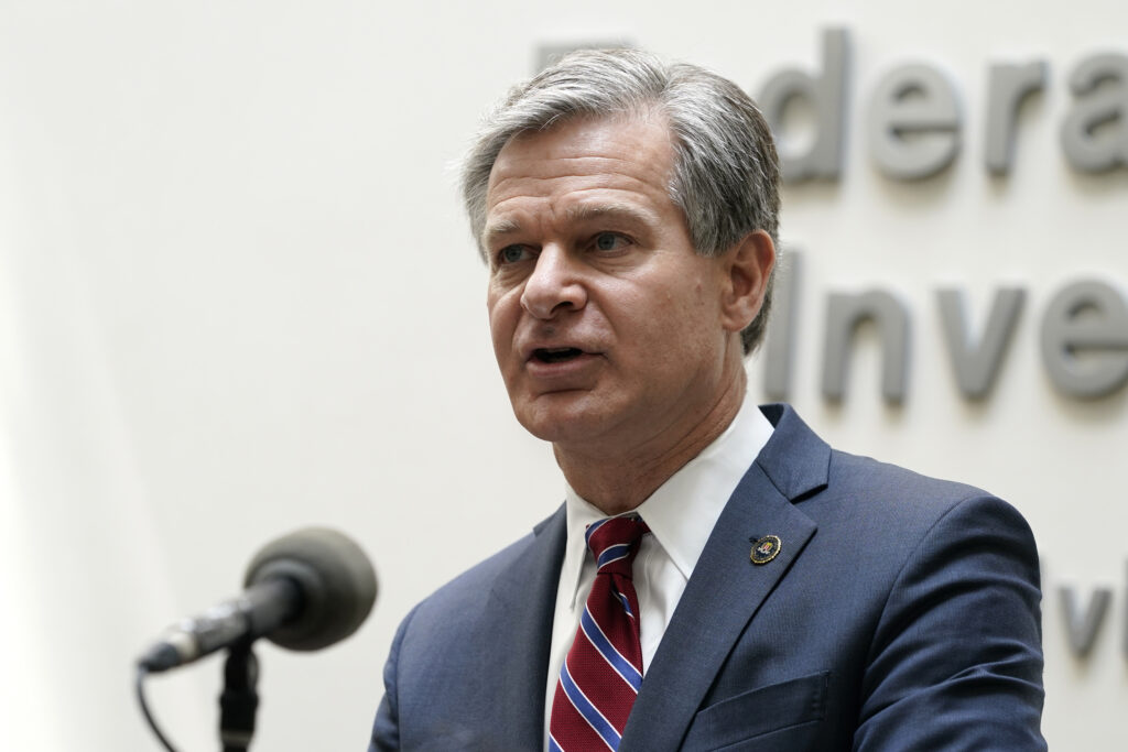 FBI's Wray denounces threats following search of Trump home