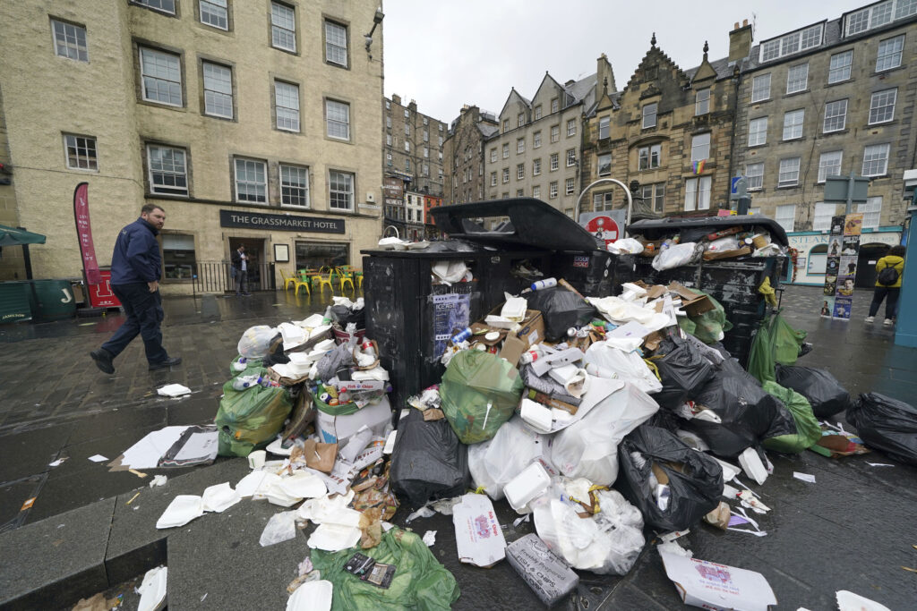 Garbage piles in Scotland raise health concerns amid strikes