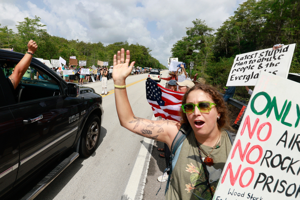 Protesters Block “Alligator Alcatraz” Detention Center Plans